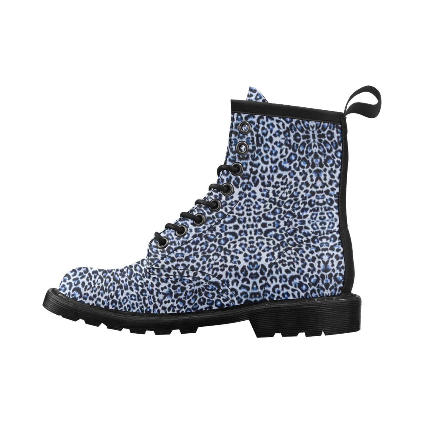 Leopard Blue Skin Print Women's Boots
