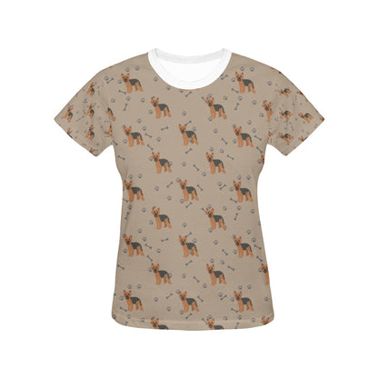 Yorkshire Terriers Print Design LKS305 Women's  T-shirt