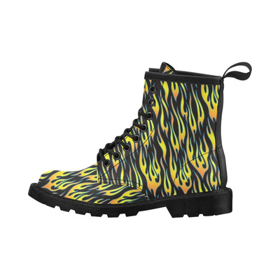 Flame Fire Yellow Pattern Women's Boots