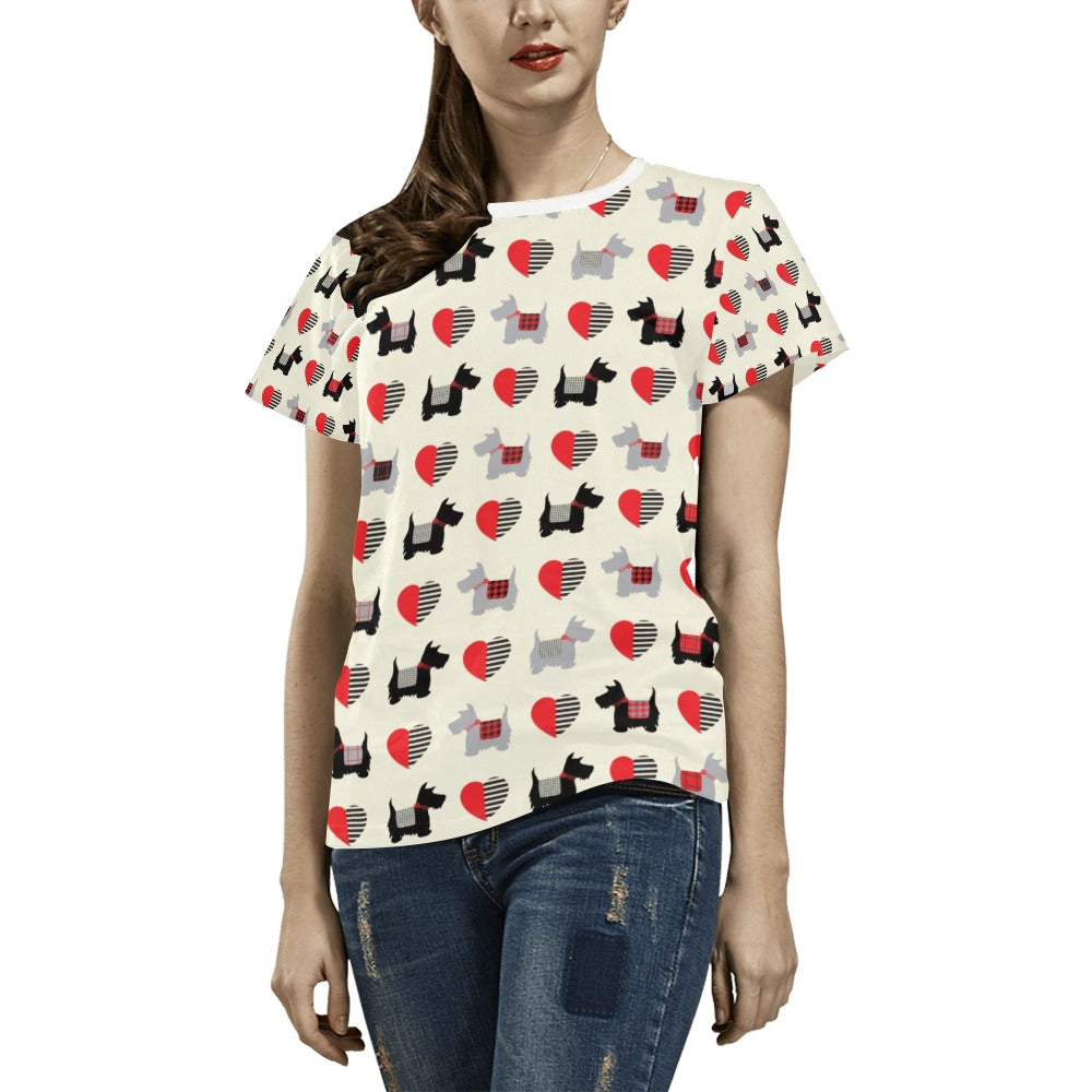 Scottish Terriers Print Design LKS3010 Women's  T-shirt