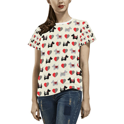 Scottish Terriers Print Design LKS3010 Women's  T-shirt