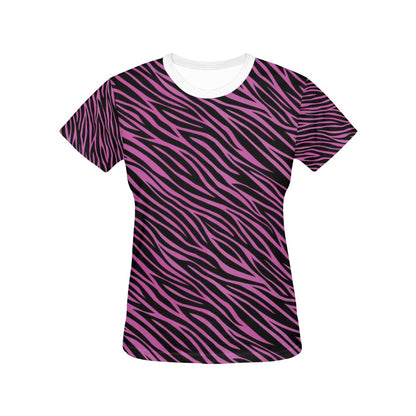 Zebra Pink Print Design LKS304 Women's  T-shirt