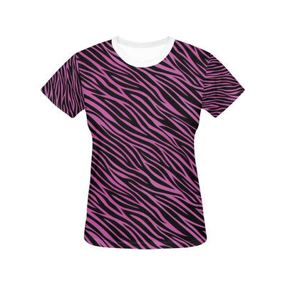 Zebra Pink Print Design LKS304 Women's  T-shirt