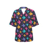 Angelfish Colorful Pattern Print Design 03 Women's Hawaiian Shirt