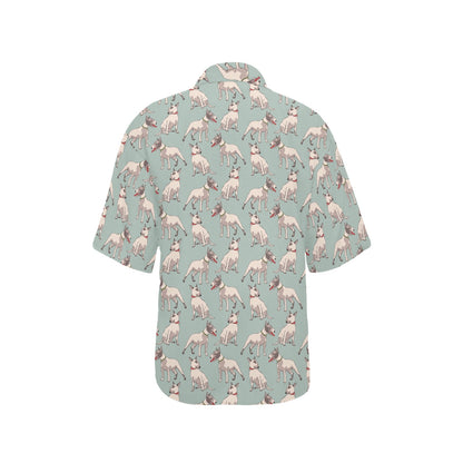 Bull Terrier Cute Print Pattern Women's Hawaiian Shirt