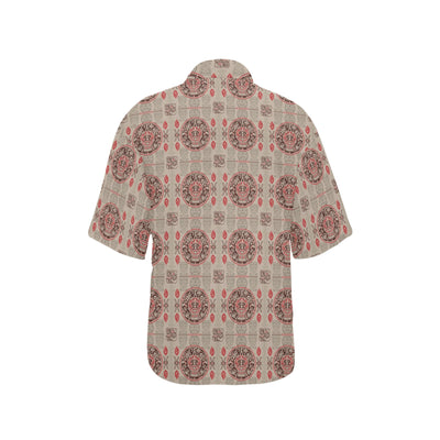 Calendar Aztec Print Pattern Women's Hawaiian Shirt