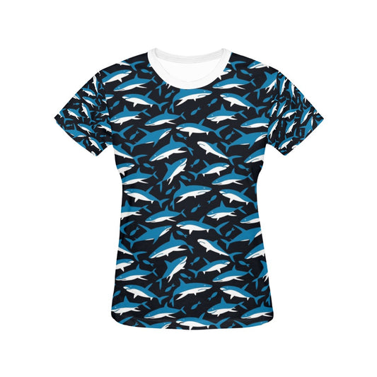 Shark Print Design LKS303 Women's  T-shirt