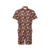 Skull Roses Design Themed Print Men's Romper