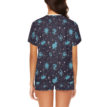 Zodiac Print Design LKS303 Women's Short Pajama Set