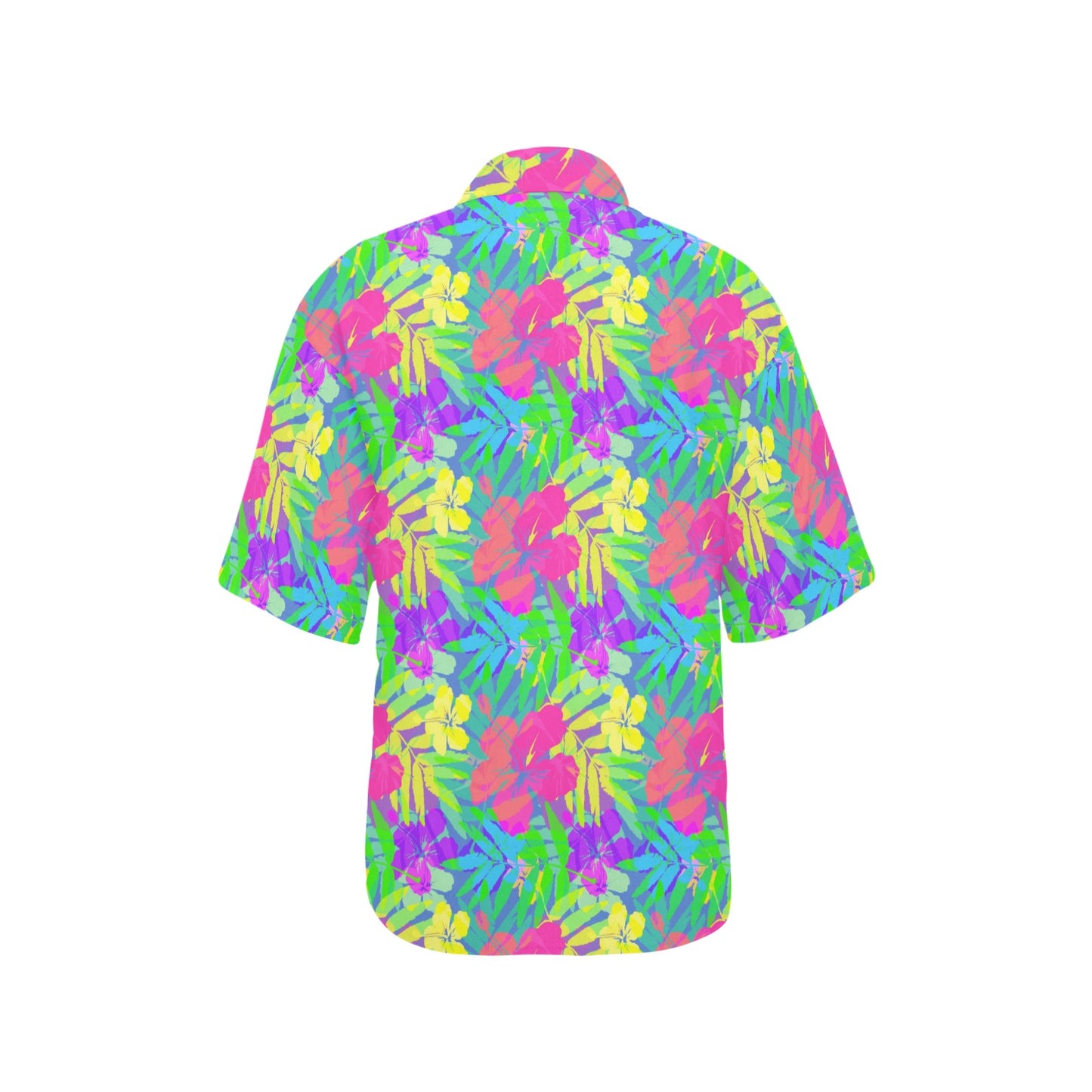 Neon Tropical Pattern Print Design A03 Women's Hawaiian Shirt