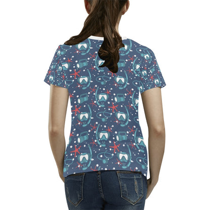 Scuba Equipment Print Design LKS302 Women's  T-shirt