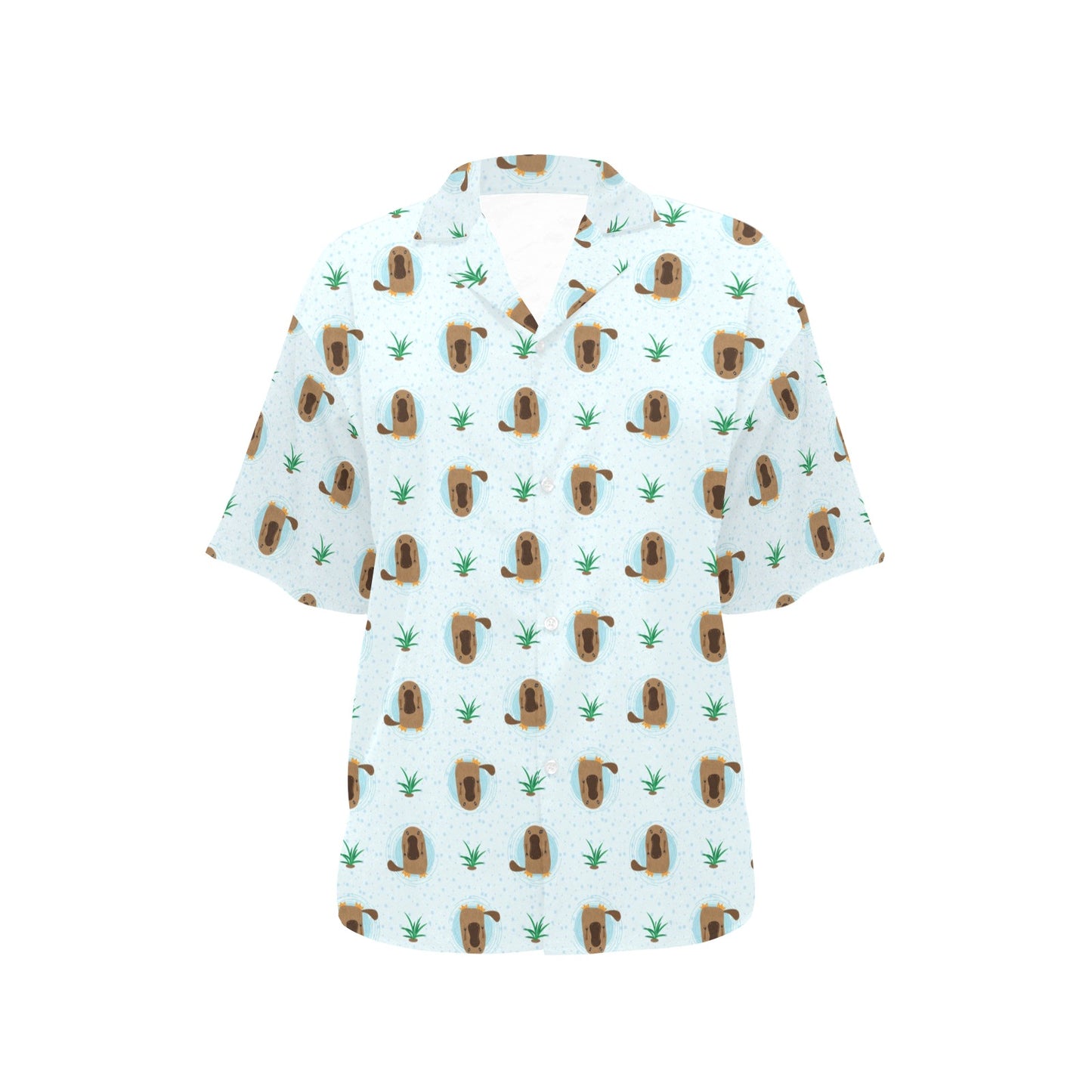 Platypus Pattern Print Design A04 Women's Hawaiian Shirt