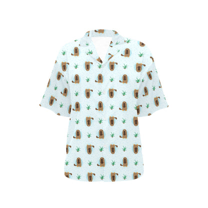 Platypus Pattern Print Design A04 Women's Hawaiian Shirt