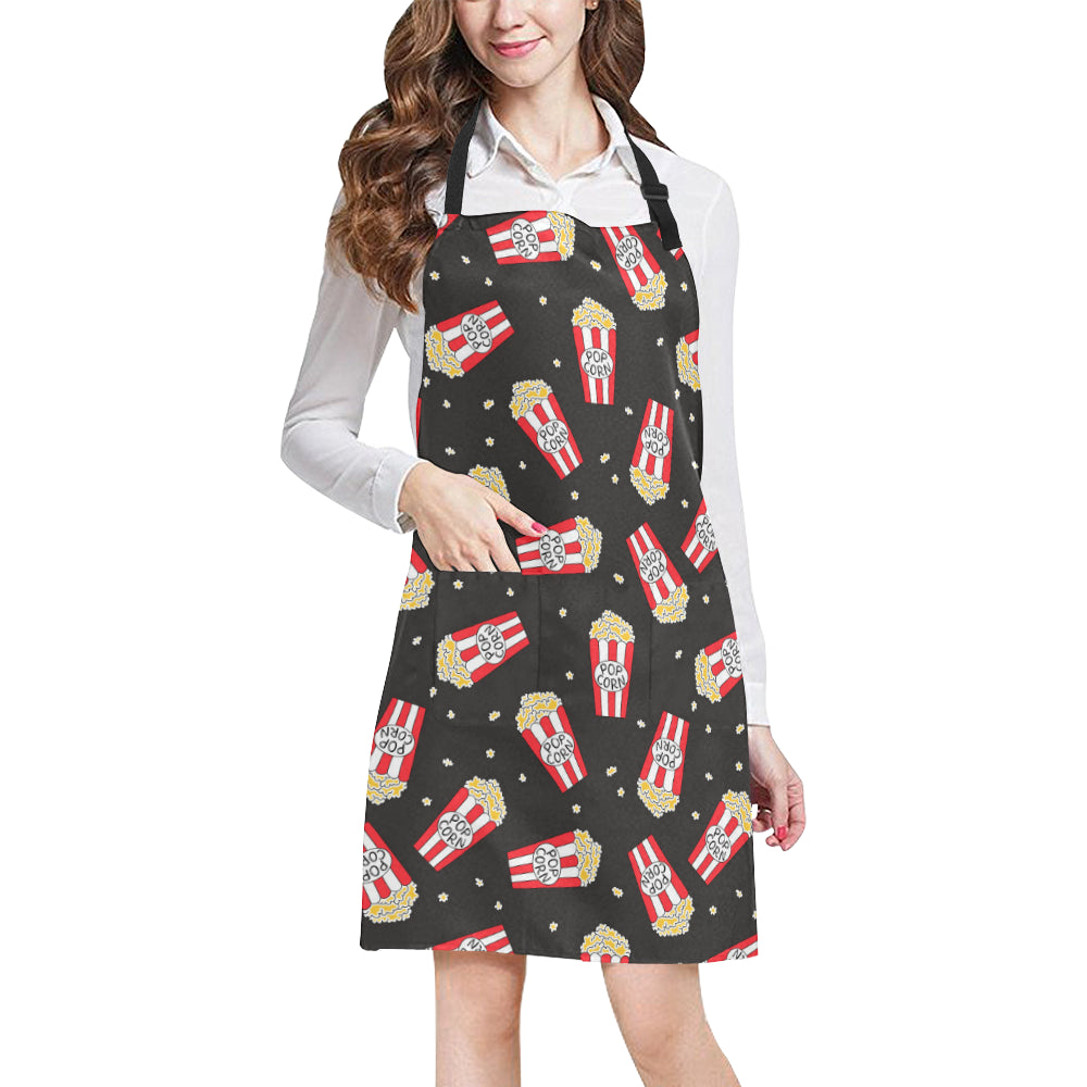 Popcorn Pattern Print Design A01 Apron with Pocket