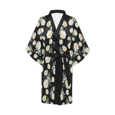 Daisy Pattern Print Design DS07 Women Kimono Robe