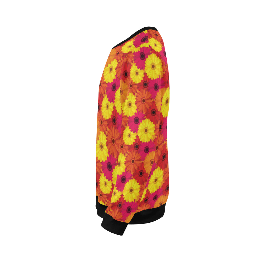 Gerberas Pattern Print Design GB05 Men Long Sleeve Sweatshirt