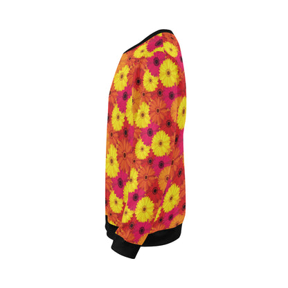 Gerberas Pattern Print Design GB05 Men Long Sleeve Sweatshirt
