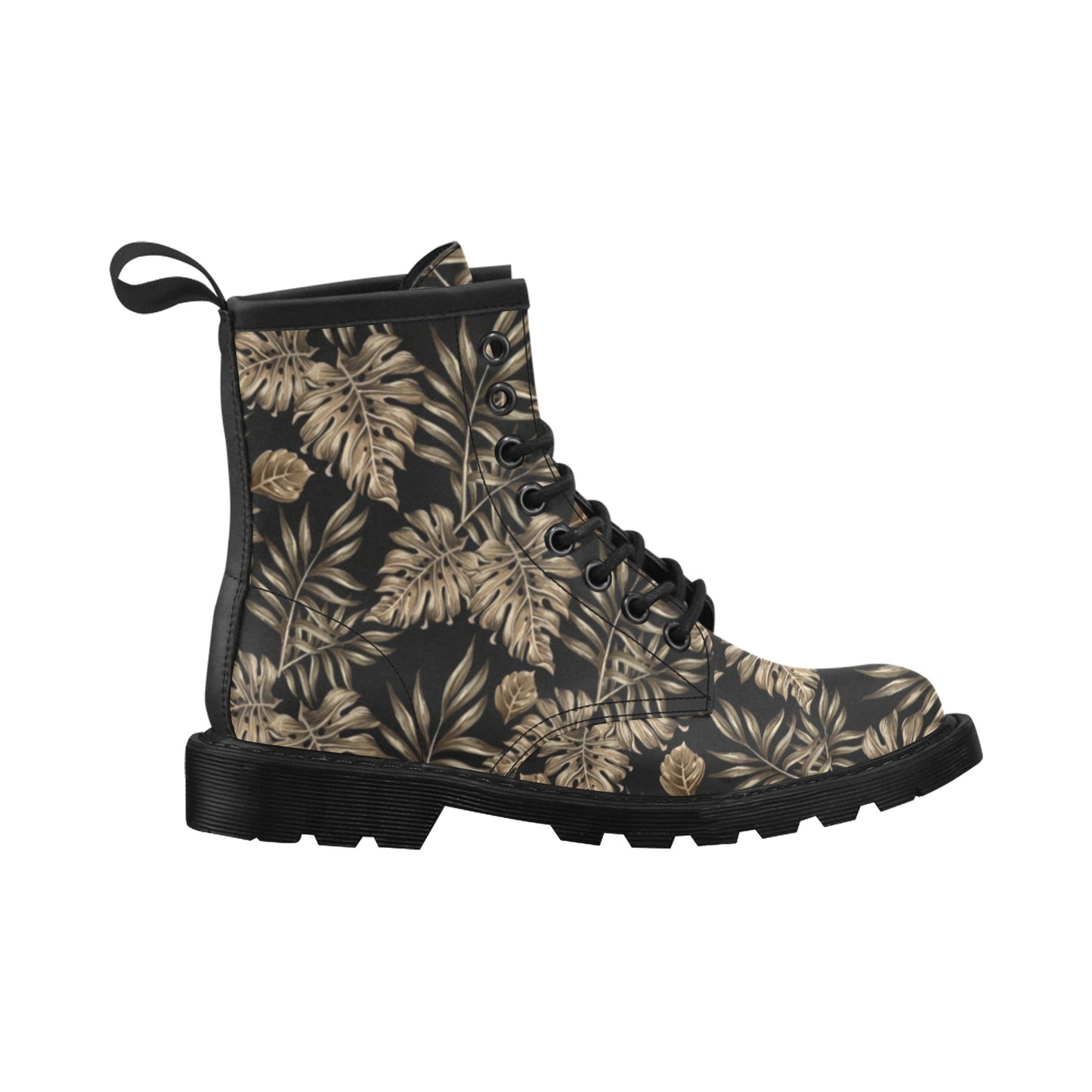 Brown Tropical Palm Leaves Women's Boots