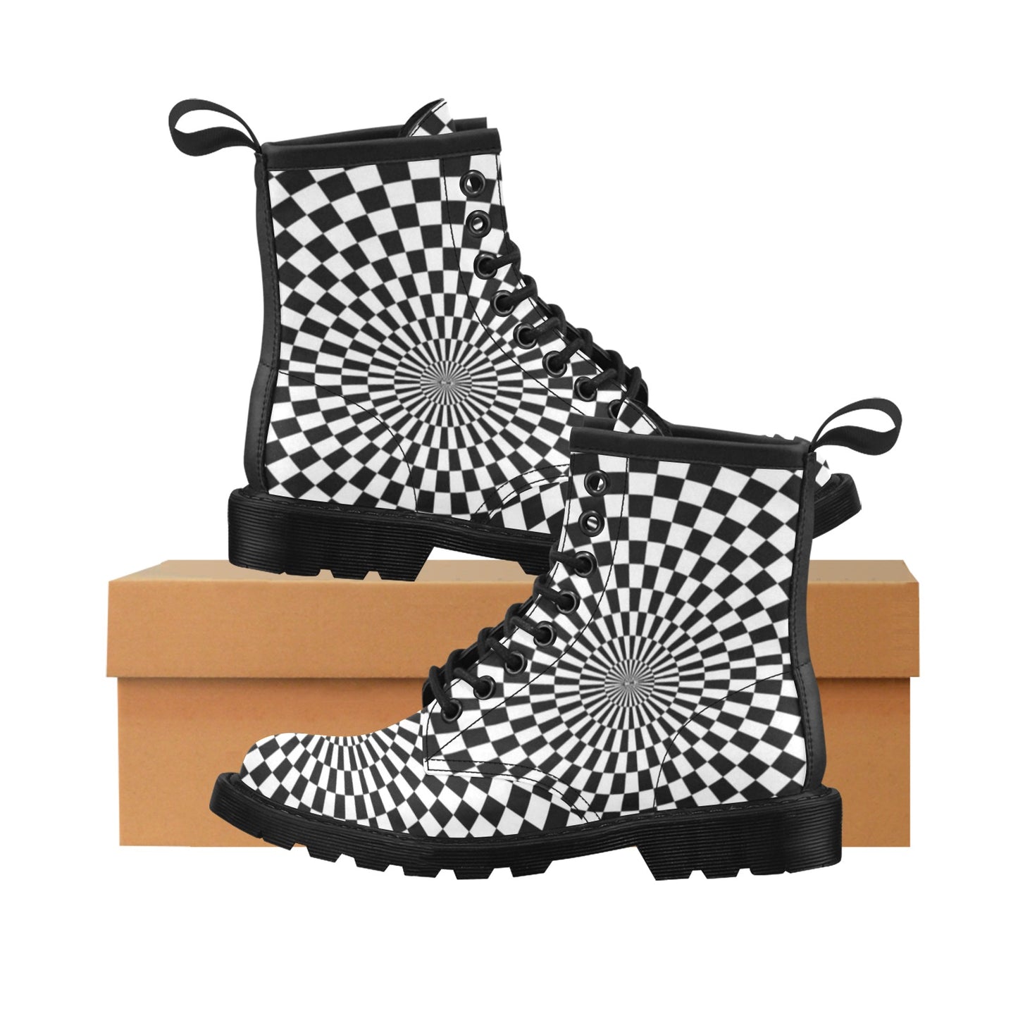 Checkered Flag Optical illusion Women's Boots