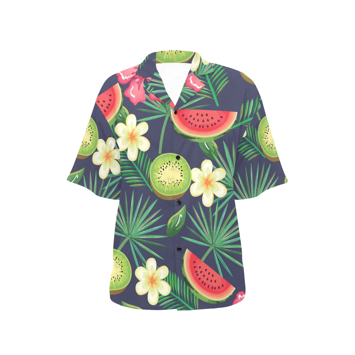 Tropical Fruits Pattern Print Design TF05 Women's Hawaiian Shirt
