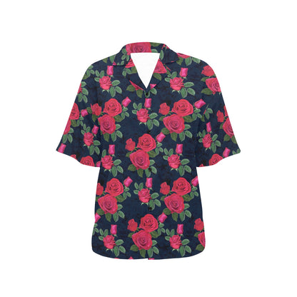 Rose Pattern Print Design A04 Women's Hawaiian Shirt