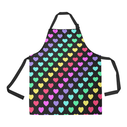 Heart Rainbow Pattern Print Design HE02 Apron with Pocket