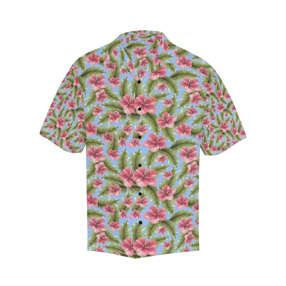 Tropical Flower Print Design LKS301 Men's Hawaiian Shirt