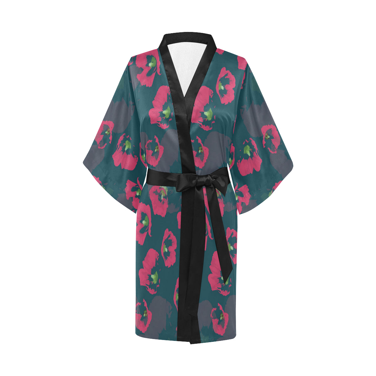 Morning Glory Pattern Print Design 01 Women's Short Kimono