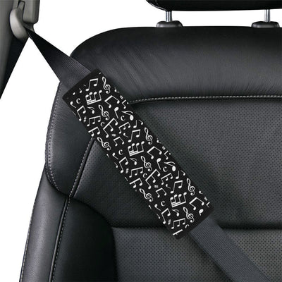 Music Note Black white Themed Print Car Seat Belt Cover