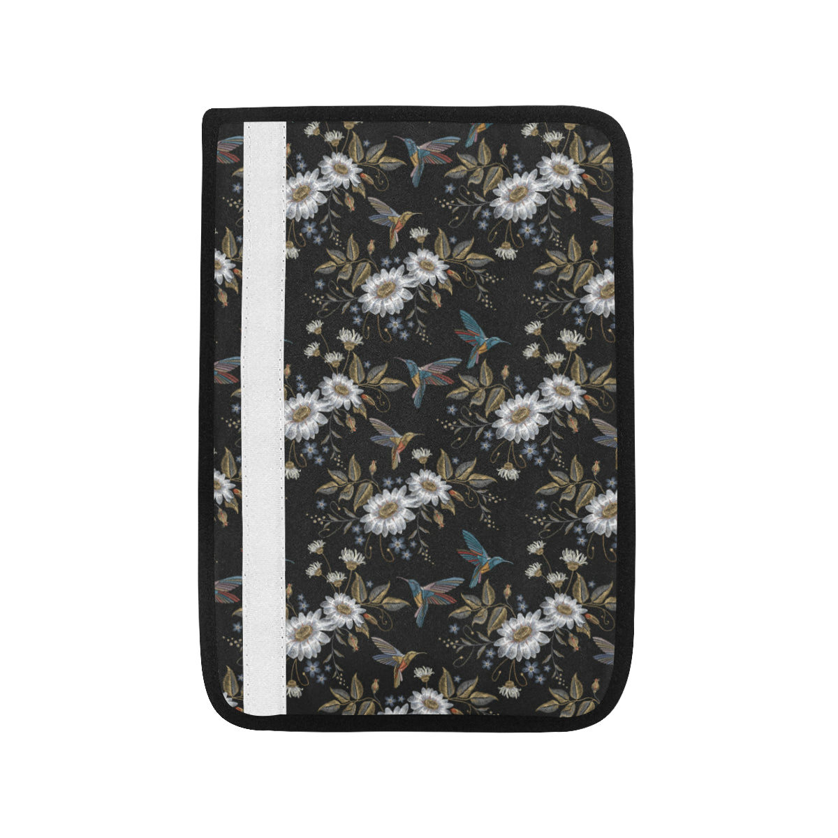 Hummingbird with Embroidery Themed Print Car Seat Belt Cover