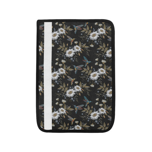 Hummingbird with Embroidery Themed Print Car Seat Belt Cover