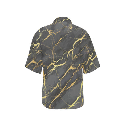 Marble Pattern Print Design 02 Women's Hawaiian Shirt