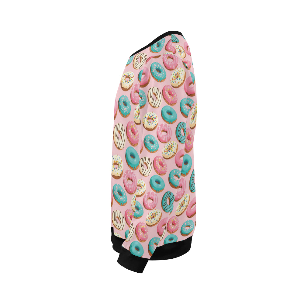Donut Pattern Print Design DN06 Men Long Sleeve Sweatshirt