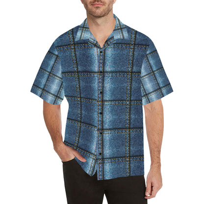 Jean Patchwork Pattern Print Design 02 Men's Hawaiian Shirt