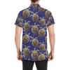 Sea Turtle Pattern Print Design T05 Men's Short Sleeve Button Up Shirt