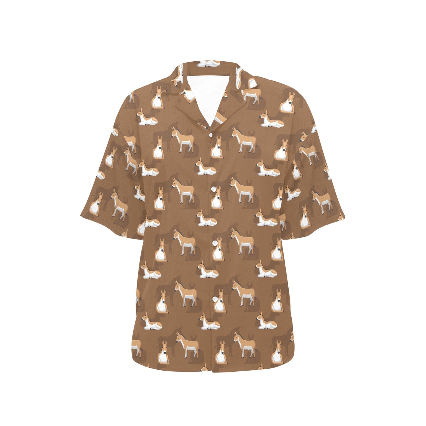 Donkey Print Design LKS401 Women's Hawaiian Shirt
