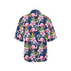 Flamingo Hibiscus Print Women's Hawaiian Shirt