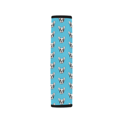 Boston Terrier Pattern Print Design 01 Car Seat Belt Cover