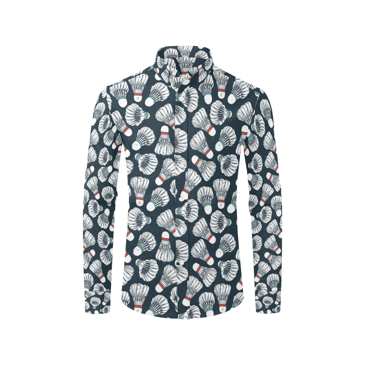 Badminton Ball Pattern Print Design 01 Men's Long Sleeve Shirt