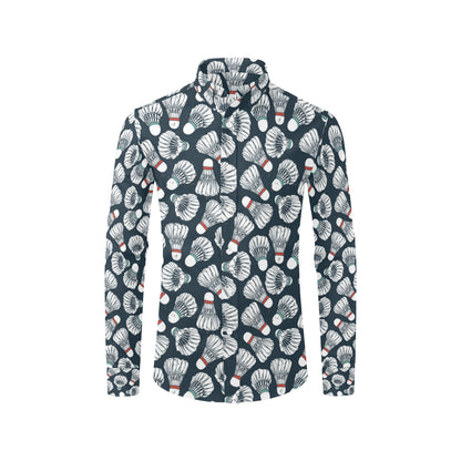 Badminton Ball Pattern Print Design 01 Men's Long Sleeve Shirt