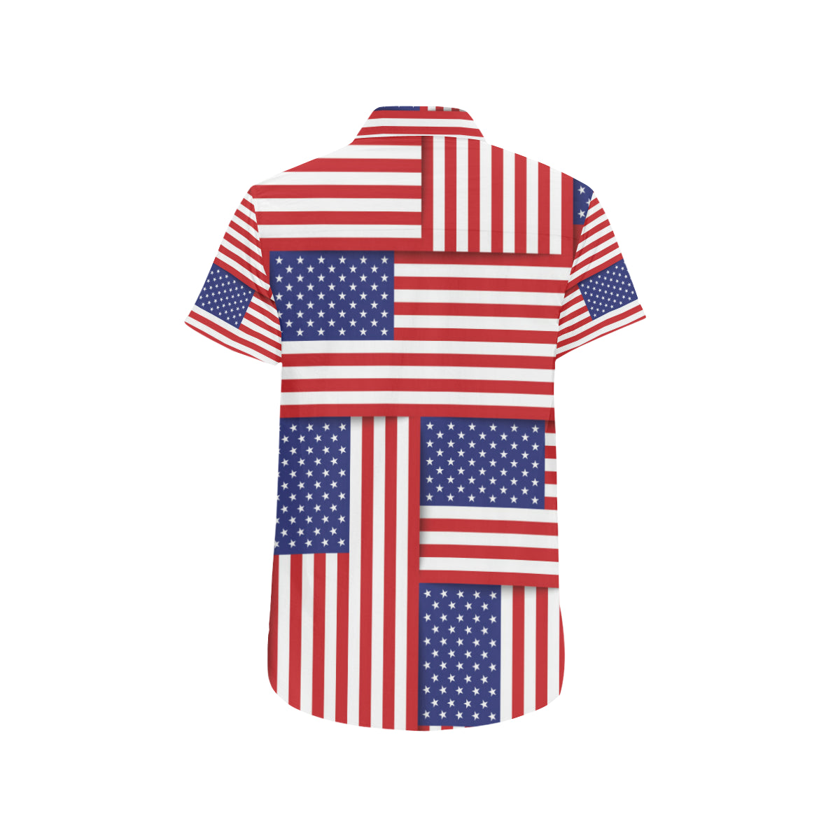 Patriotic US Flag Pattern Print Design A01 Men's Short Sleeve Button Up Shirt