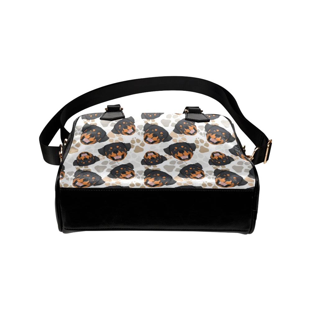 Rottweiler Pattern Print Design A03 Shoulder Handbag