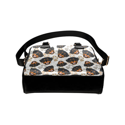 Rottweiler Pattern Print Design A03 Shoulder Handbag