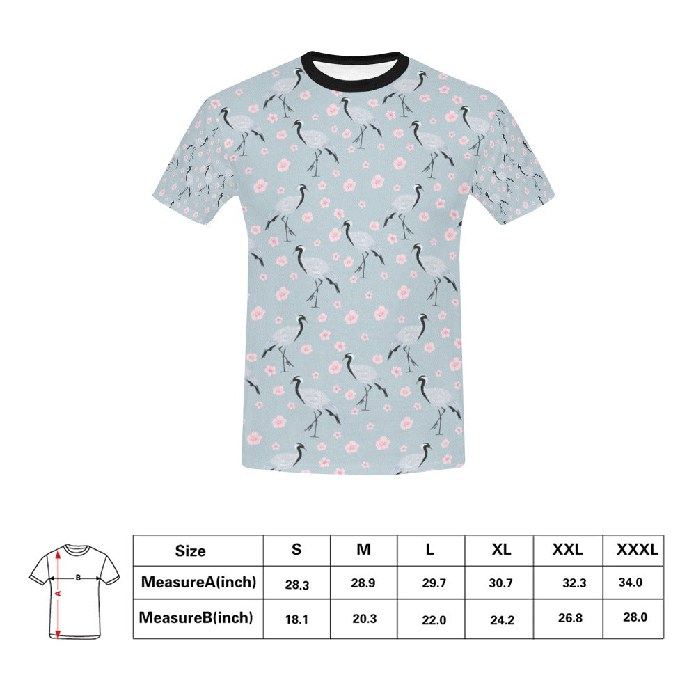 Sakura Bird Print Design LKS304 Men's All Over Print T-shirt