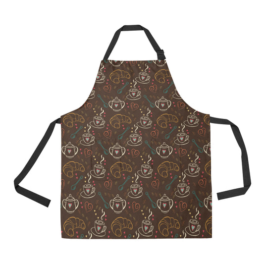 Coffee Pattern Print Design 06 Apron with Pocket