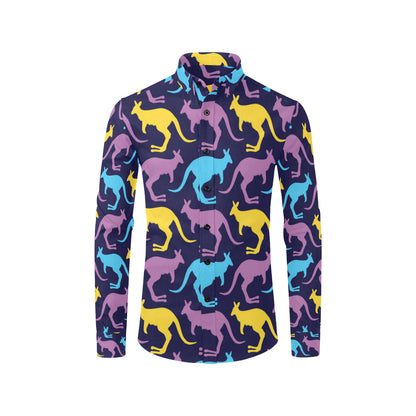 Kangaroos Pattern Print Design 02 Men's Long Sleeve Shirt