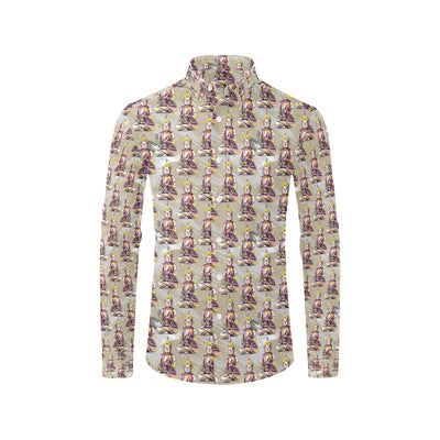 Buddha Pattern Print Design 07 Men's Long Sleeve Shirt