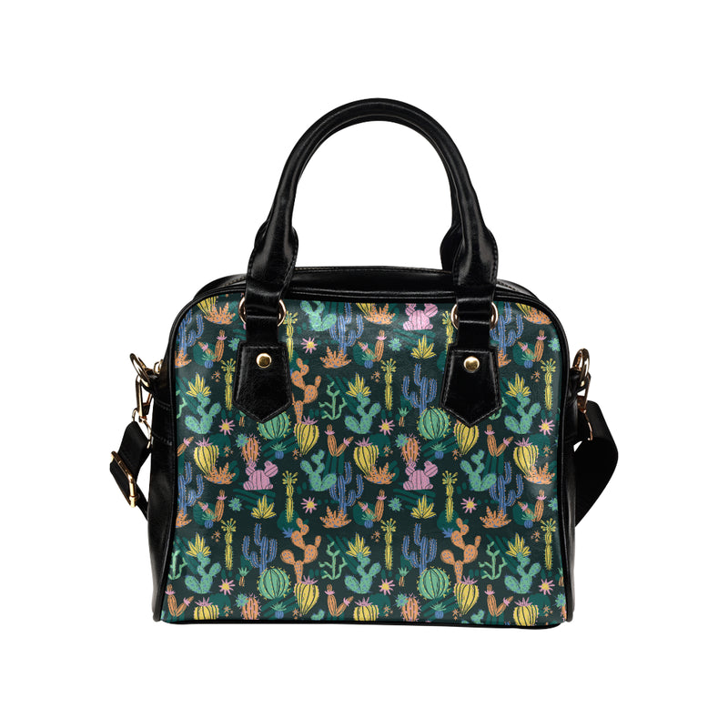 Cactus Pattern Print Design 05 Shoulder Handbag