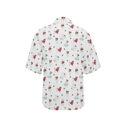 Russell Terriers Print Design LKS308 Women's Hawaiian Shirt
