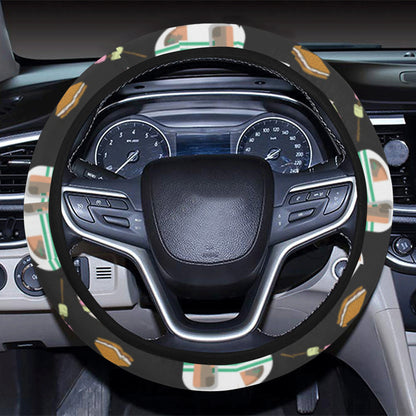 Camper marshmallow Camping Design Print Steering Wheel Cover with Elastic Edge
